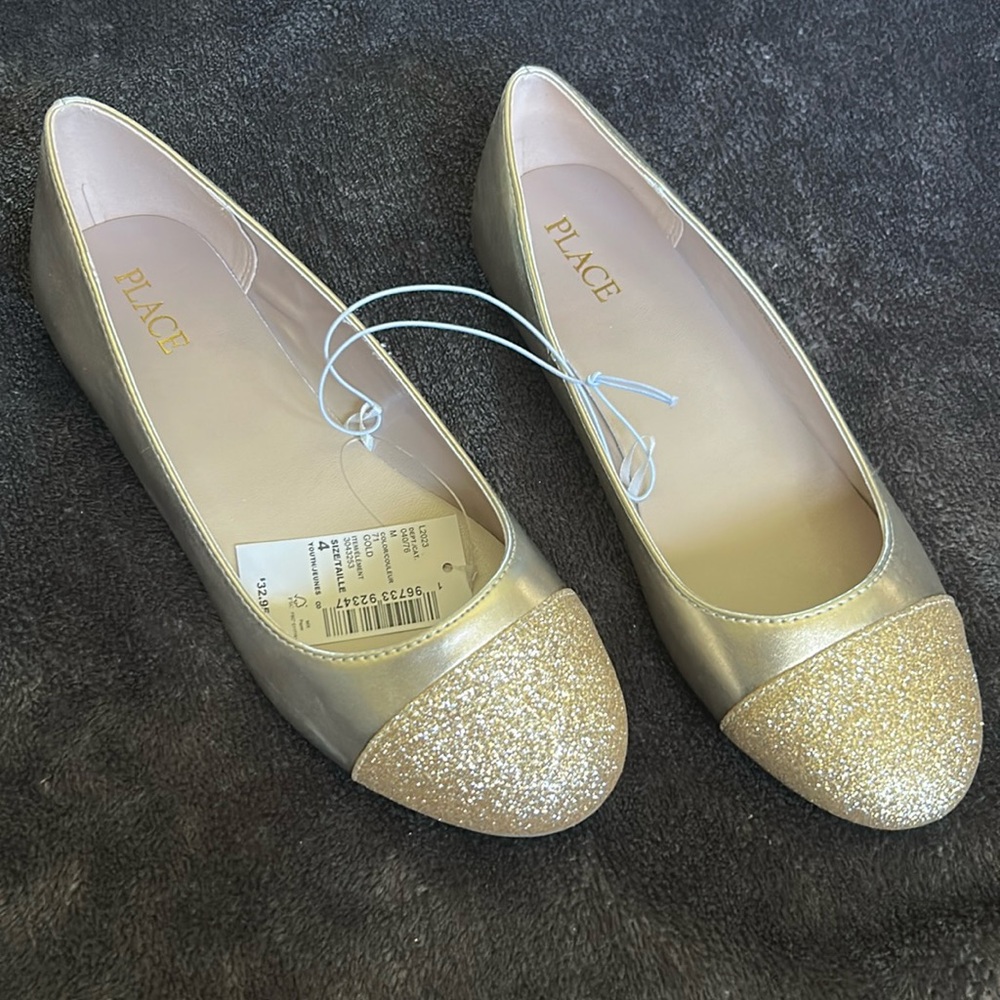 Gold Glitter Flats